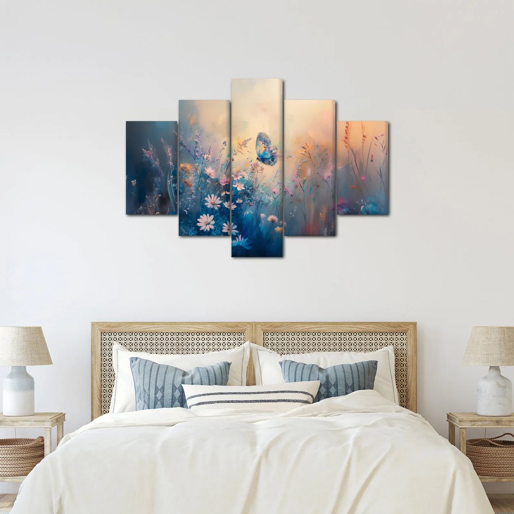 Obraz - Lúka s motýľom (150x105 cm)