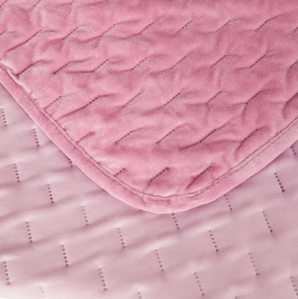 Zamatový prehoz na posteľ ASTRALIA, ružový Rozmer: 170 x 210 cm