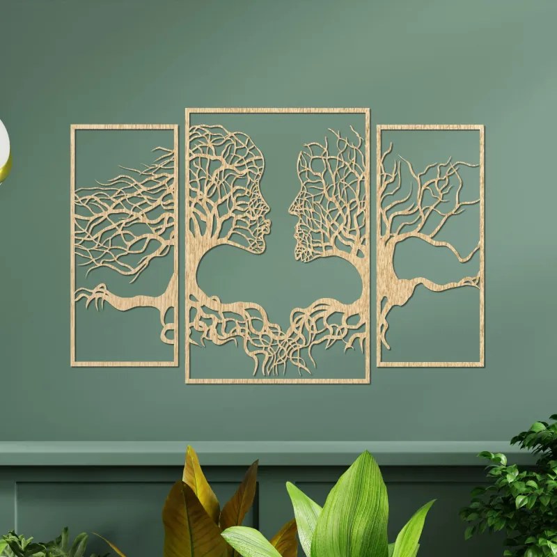 Drevený obraz, žena a muž v tvare konárov a koreňov I SENTOP FB-PR0314