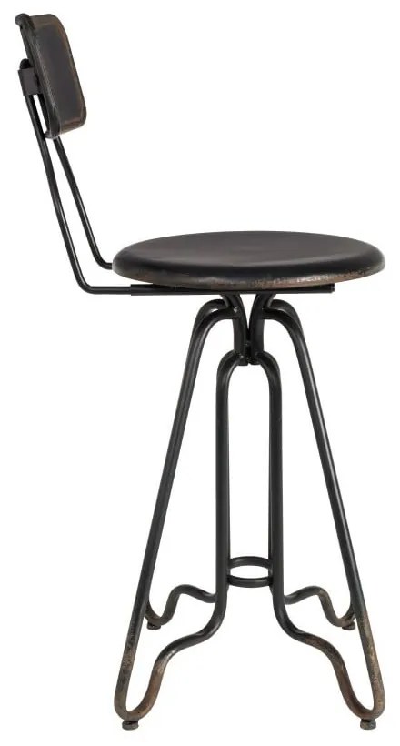 Čierna kovová vysoká stolička Dutchbone Ovid, výška 88 cm