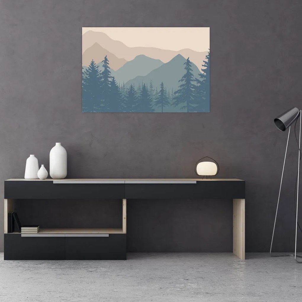 Obraz - Tyrkysové hory N⁰2 (90x60 cm)