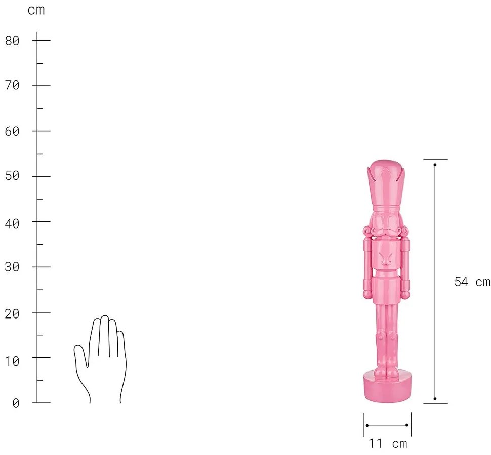 JAMES Dekoračný luskáčik 54 cm - ružová