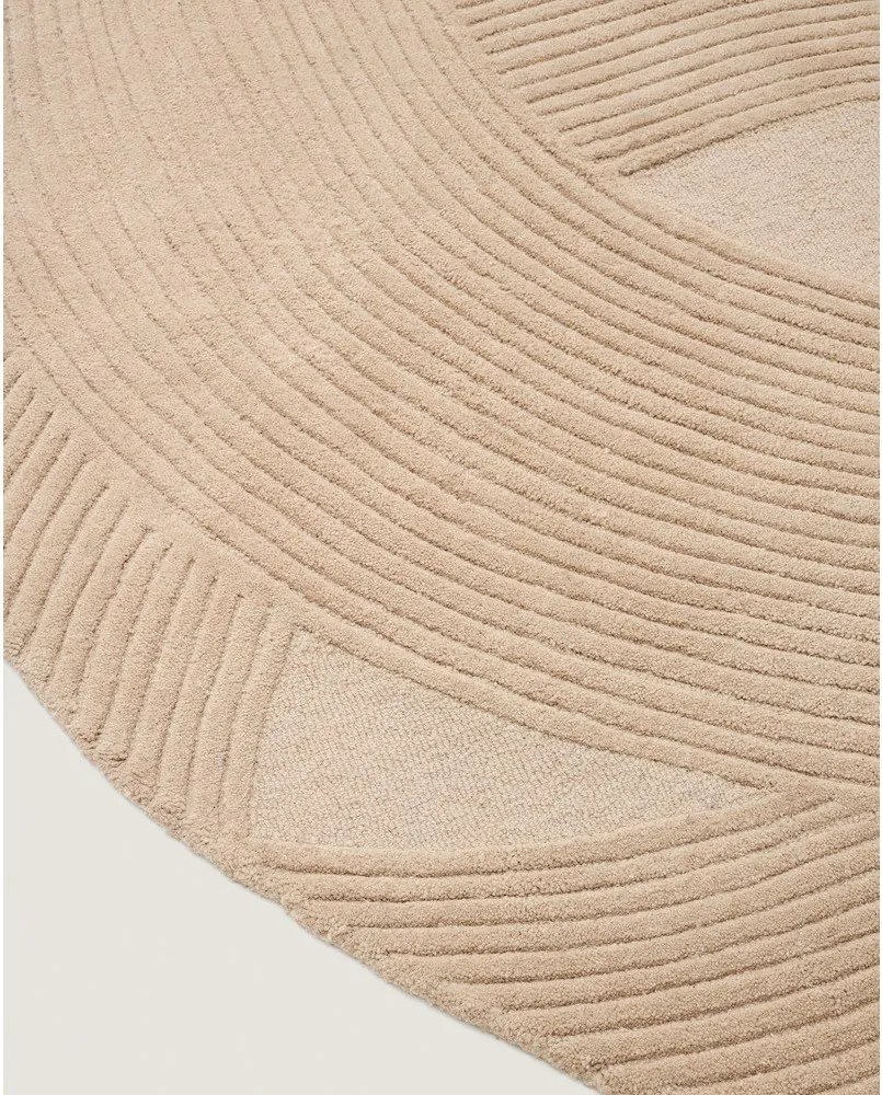 Krémový ručne tkaný vlnený koberec 160x230 cm Domm – Kave Home