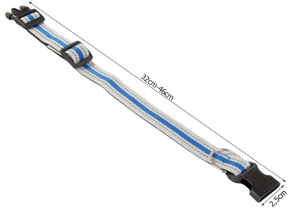 Sivo-zelený reflexný obojok pre psa/mačku RONY