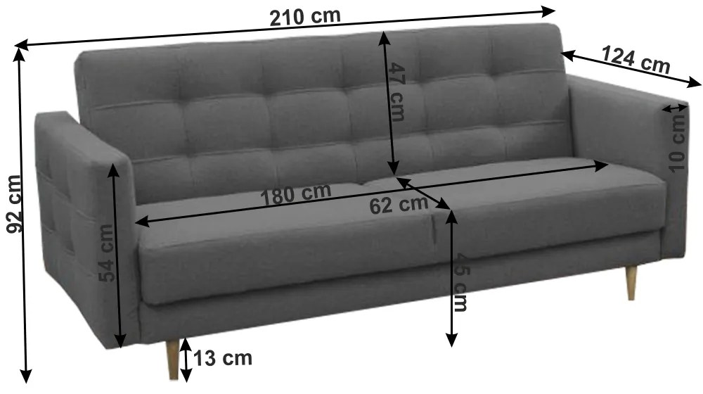 Rozkladacia pohovka Armendia (tmavosivá). Vlastná spoľahlivá doprava až k Vám domov. 1016761