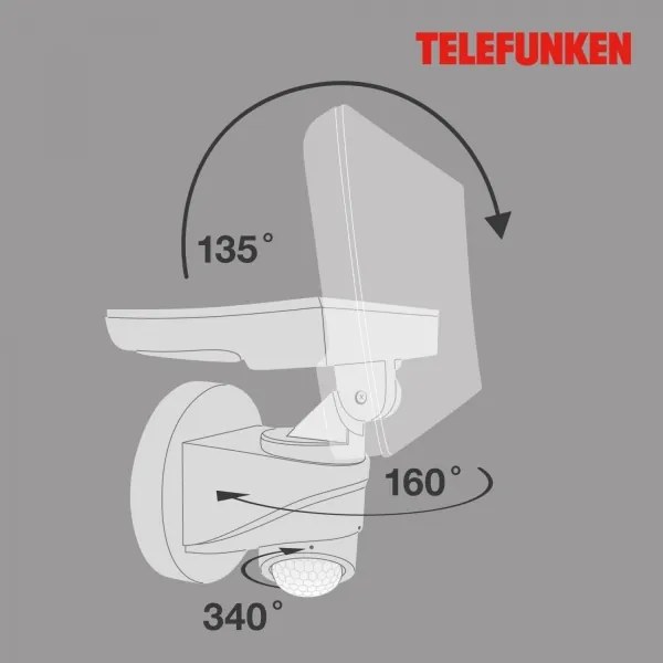 Telefunken 304306TF - LED Vonkajšie nástenné svietidlo so senz. LED/16W/230V IP44