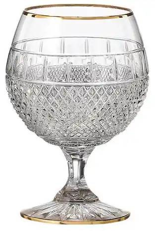 Bohemia Crystal Ručne brúsené poháre na brandy Felicie Line Gold 220ml |  BIANO