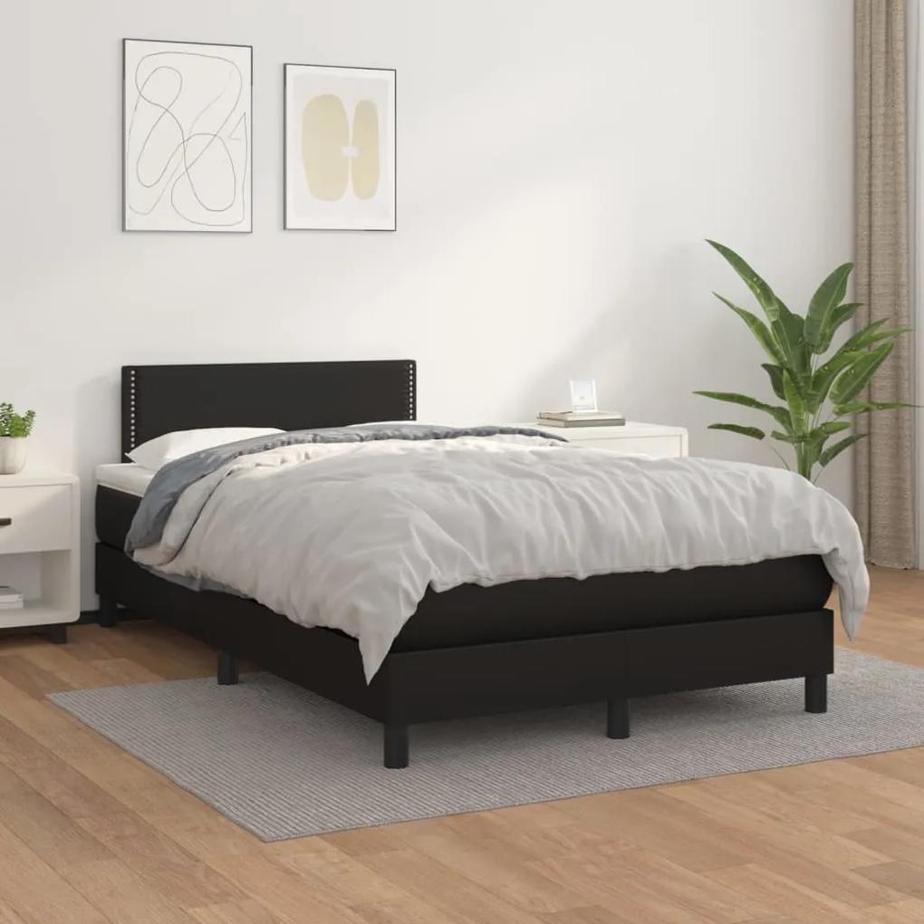 Boxspring posteľ s matracom čierna 120x200 cm umelá koža 3141053