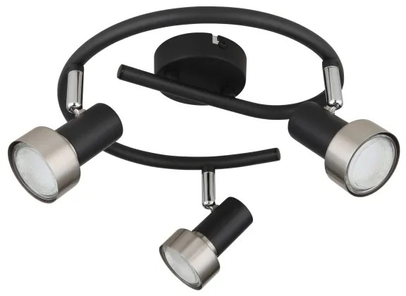 Globo 57917-3N - Bodové svietidlo MASON 3xGU10/25W/230V čierna/strieborná