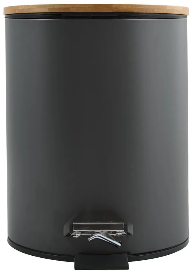 Tmavosivý nášľapný oceľový odpadkový kôš 5 l Adonis – Spirella