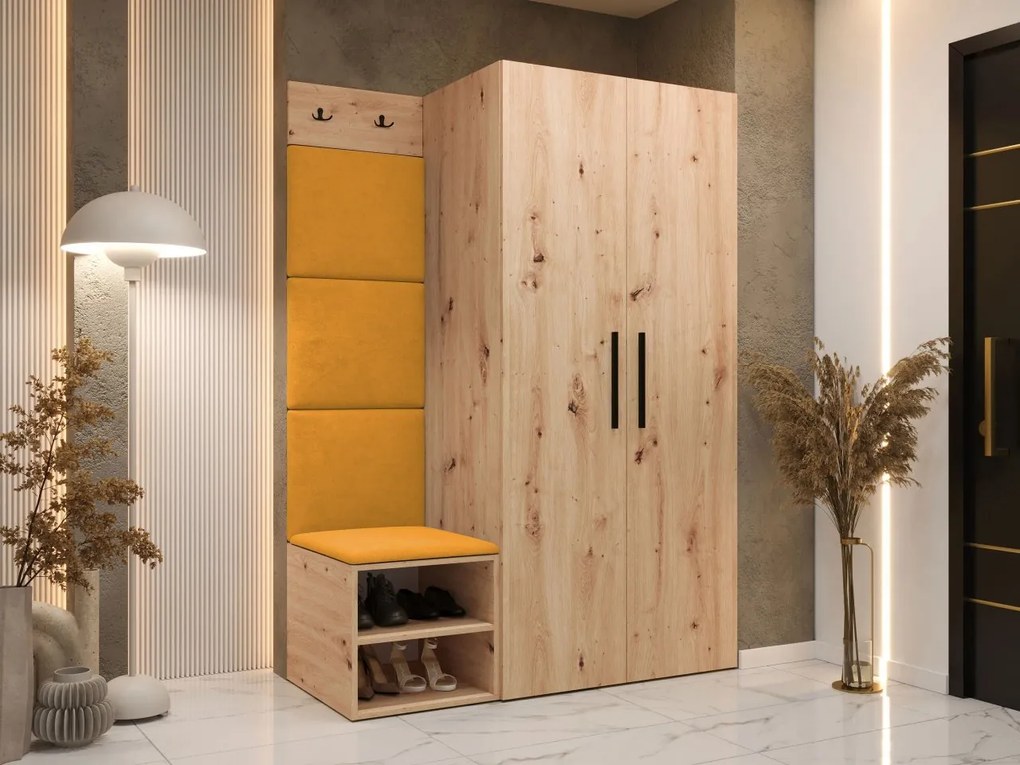 Predsieň Hekurt IV, Farby: kašmír, Dostupné poťahy: ekokoža Soft 017 (biela)