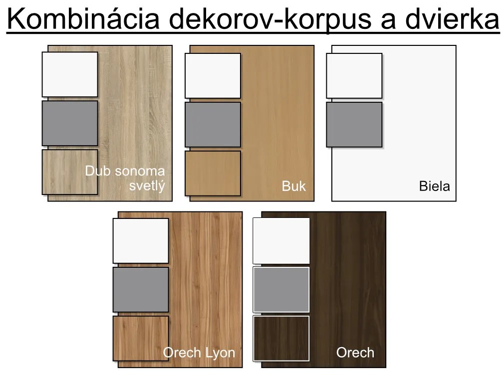 Nabytekmorava Predsieňová zostava 4 farba korpusu: Buk, farba dvierok: Biela