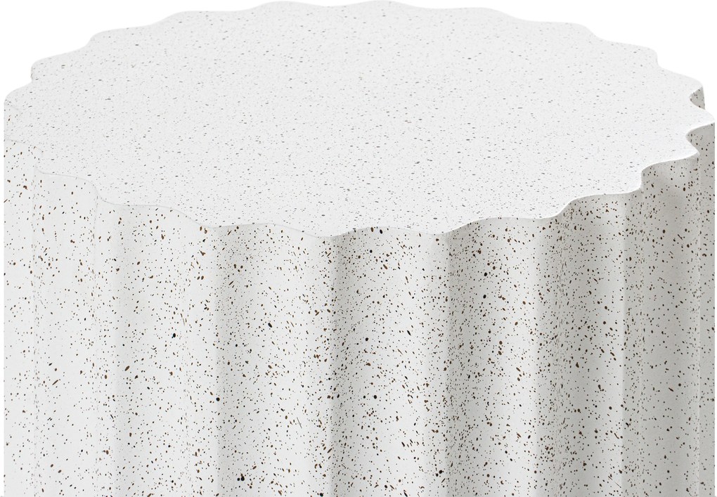 Okrúhly konferenčný stolík Tiaris 41 cm - biele terrazzo