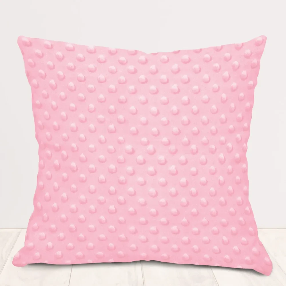 Biante Detská obliečka na vankúš Minky 3D bodky MKP-035 Svetlo ružová 30 x 50 cm