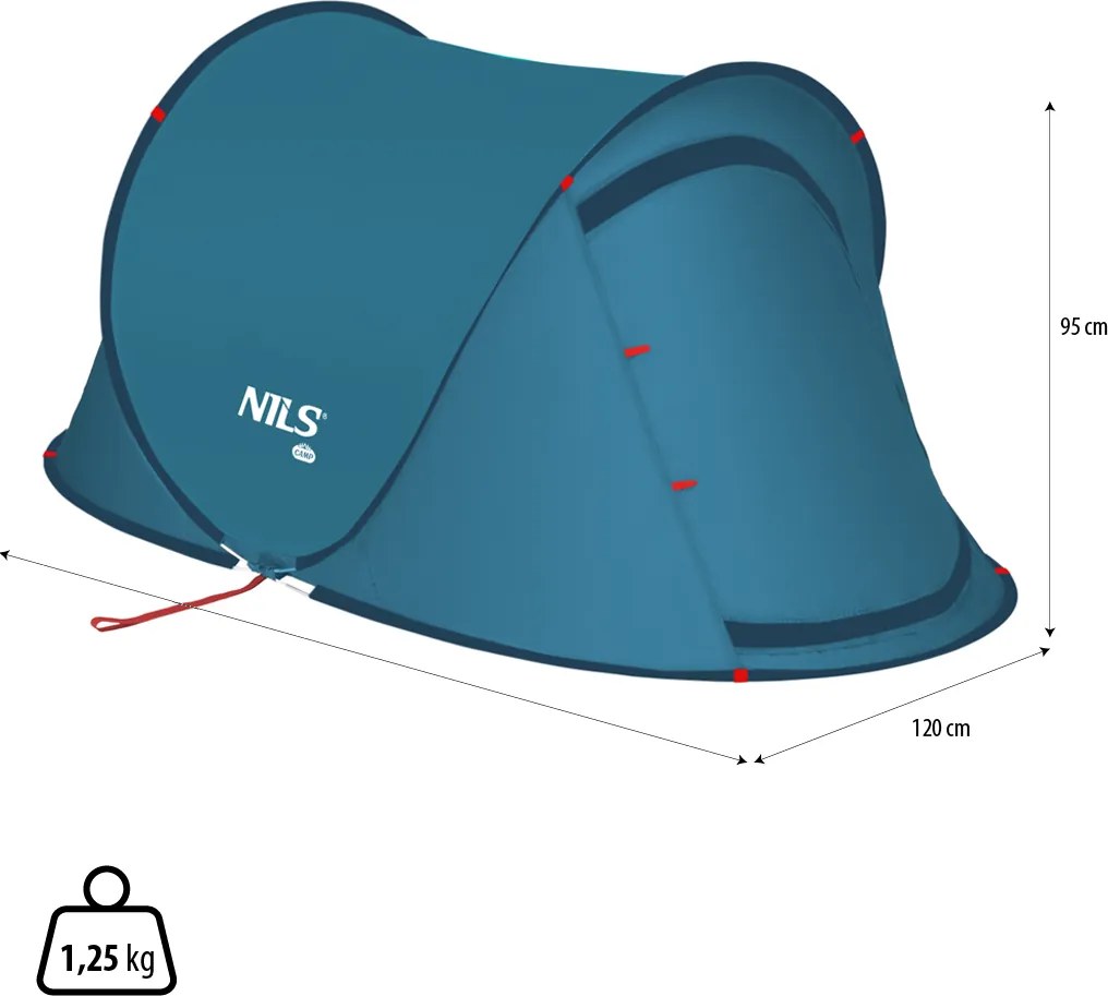 NC3743 MODRÝ SAMOSTATNE ROZLOŽITEĽNÝ PLÁŽOVÝ STAN NILS CAMP