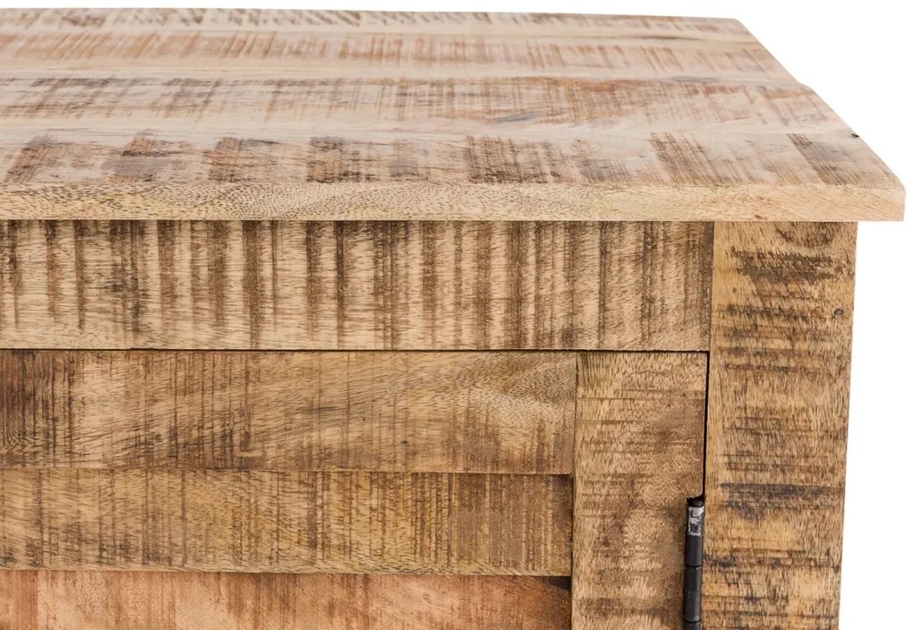 furniture-nabytek.cz - Masivní TV stolek Caribou z mangového dřeva, lakovaný, přírodní barva – 150×50×60 cm