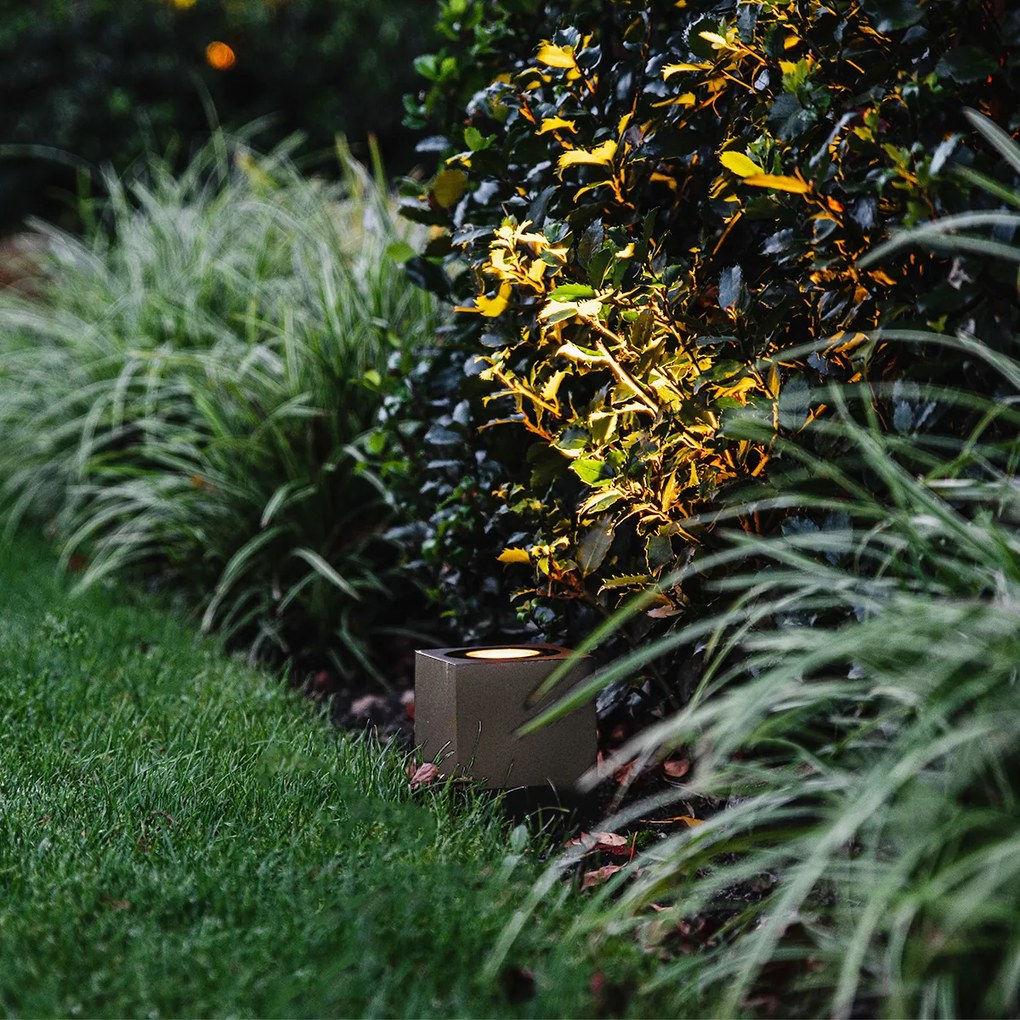 Priemyselné záhradné bodové svetlo hrdzavohnedé štvorcové IP65 - Lennard