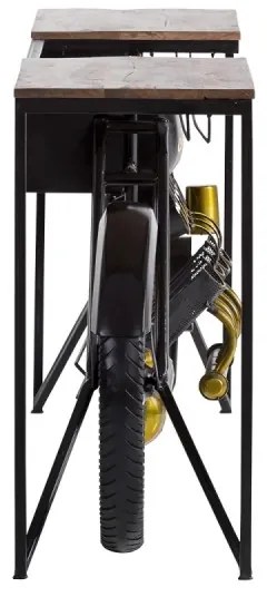 furniture-nabytek.cz - Masívny barový stôl Indian Black z mangového dreva a kovu, lakovaný, čierny – 180×40×85 cm