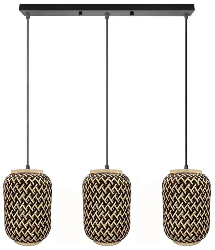 Toolight Toolight, stropné svietidlo 3xE27 APP1425-3CP, hnedá-čierna, OSW-02417