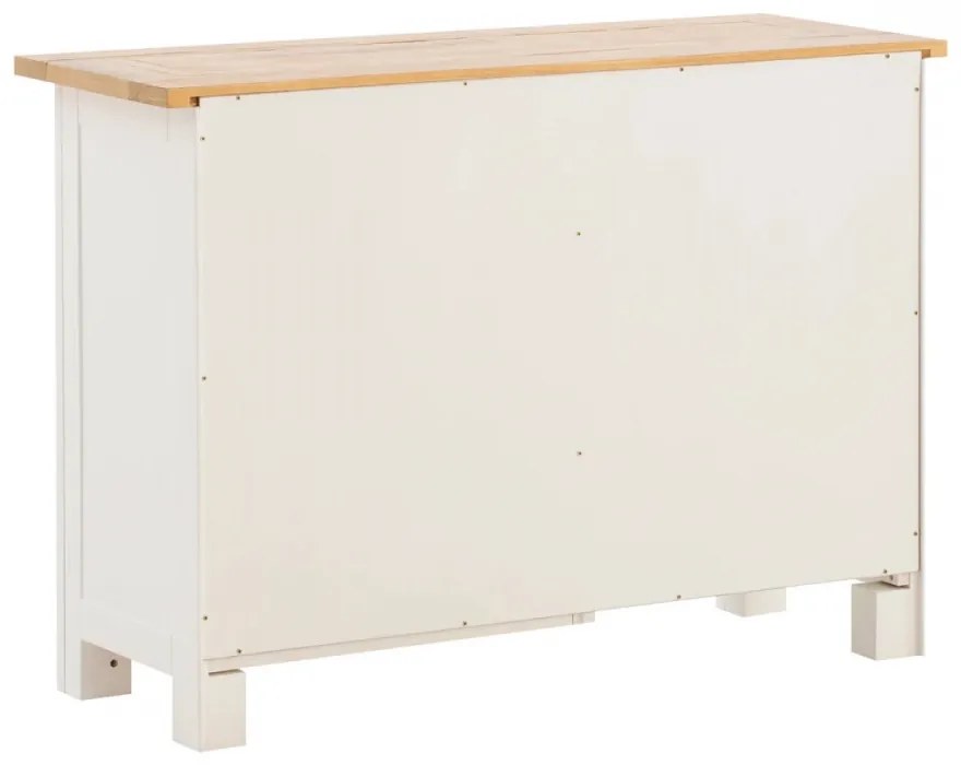 furniture-nabytek.cz - Masívna komoda Capera z borovice a MDF, lakovaná, biela a hnedá – 103×42×80 cm