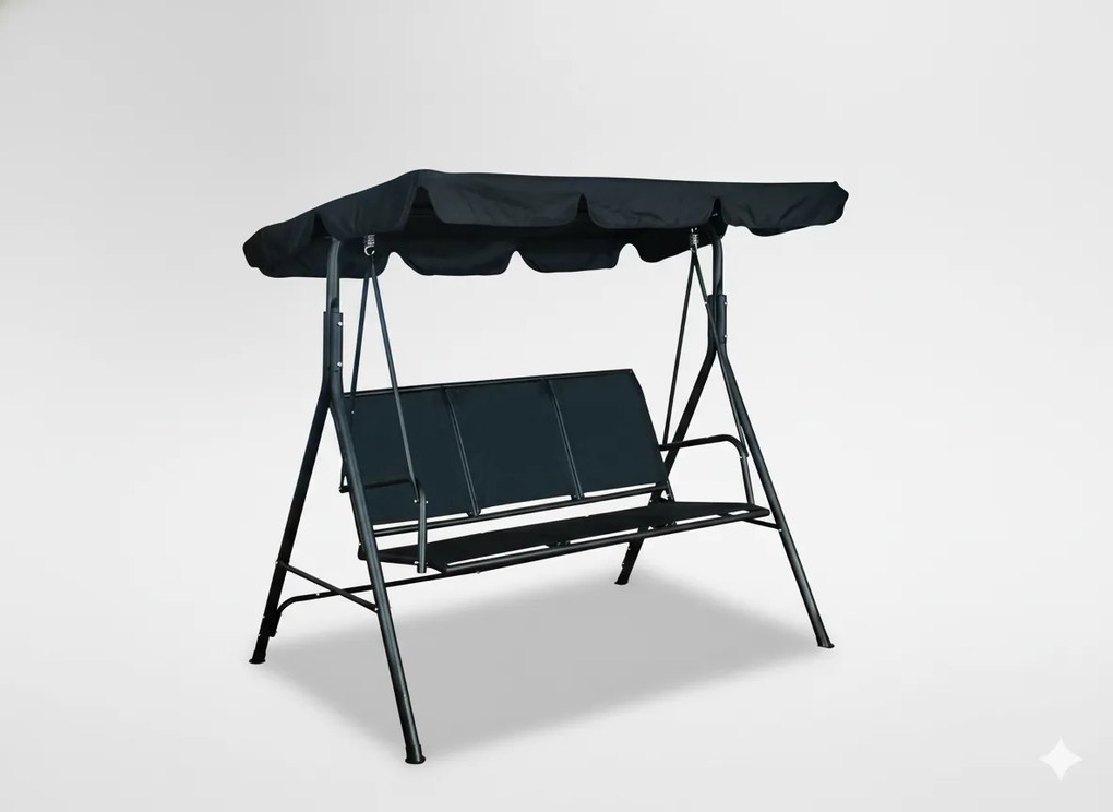 Garden Line ZÁHRADNÁ HOJDAČKA S TEXTILENE 170 x 110 x 153 cm ČIERNA