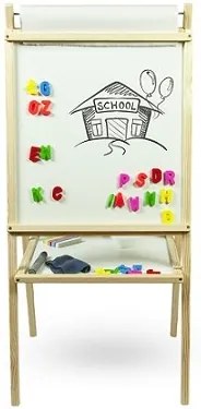 Detská magnetická tabuľa 3v1 prírodná