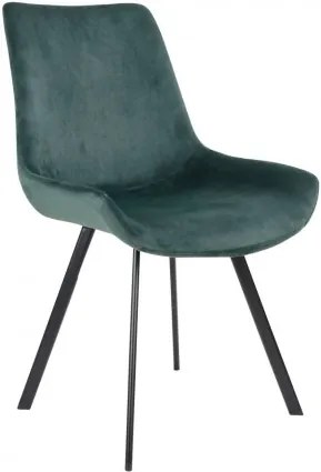 Jídelní židle DRAMMEN samet zelená, černá podnož House Nordic 1001222