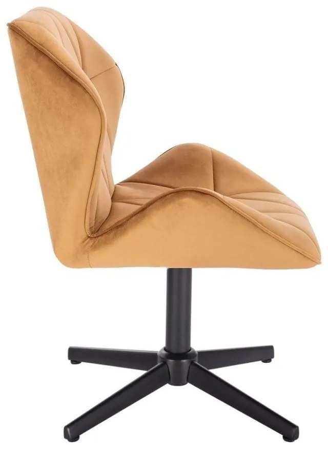 LuxuryForm DESIGN Stolička MILANO MAX VELUR na čiernom kríži - hnedá