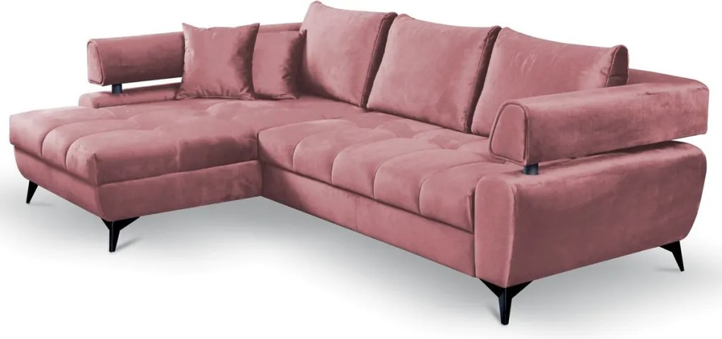 Rohová sedacia súprava Paris, staroružová látka, ľavý roh