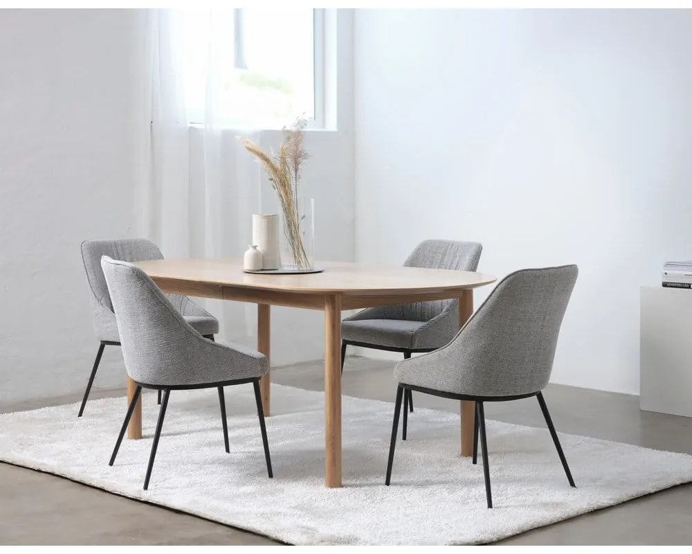 Rozkladací jedálenský stôl s doskou v dubovom dekore v prírodnej farbe 100x190 cm Gallina – Unique Furniture