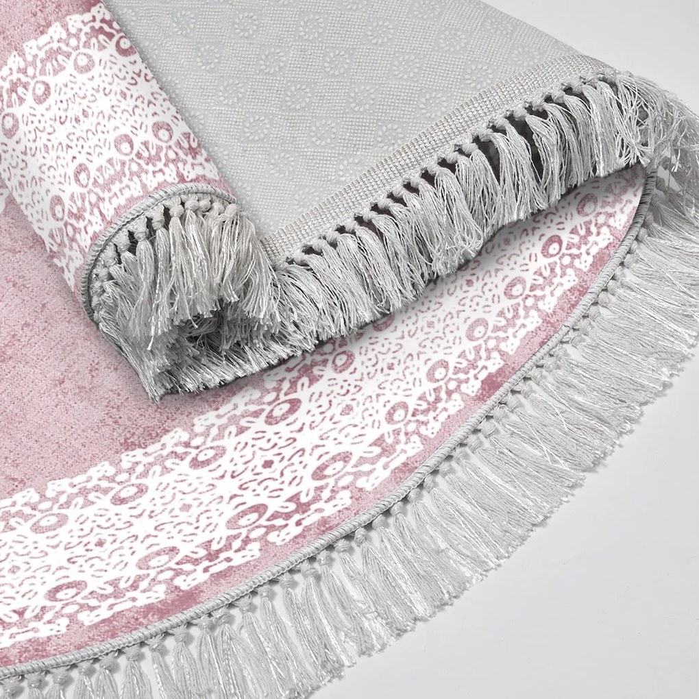 Súprava 2 kusov kúpeľňových predložiek Orient Ozdobná púdrová ružová