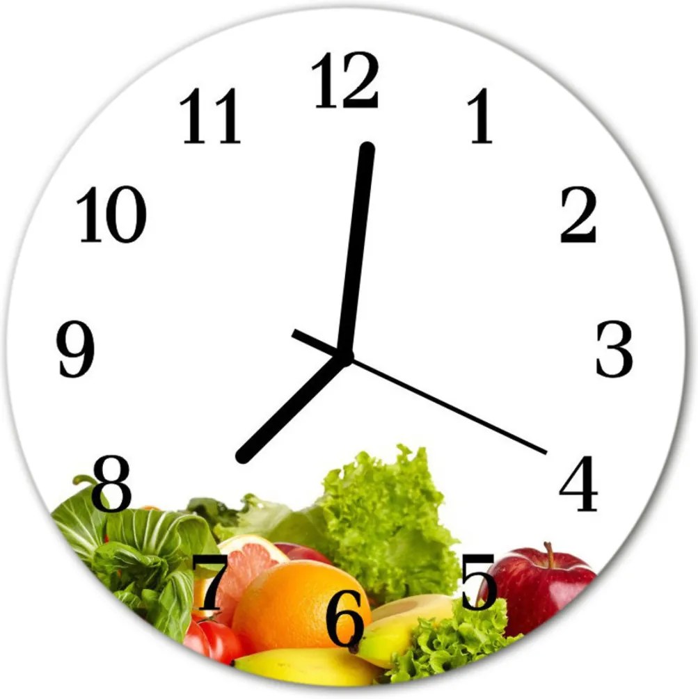 Nástenné sklenené hodiny  zeleninový