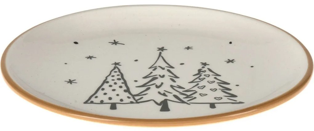 Kameninový tanier Christmas forest, 20,4 cm