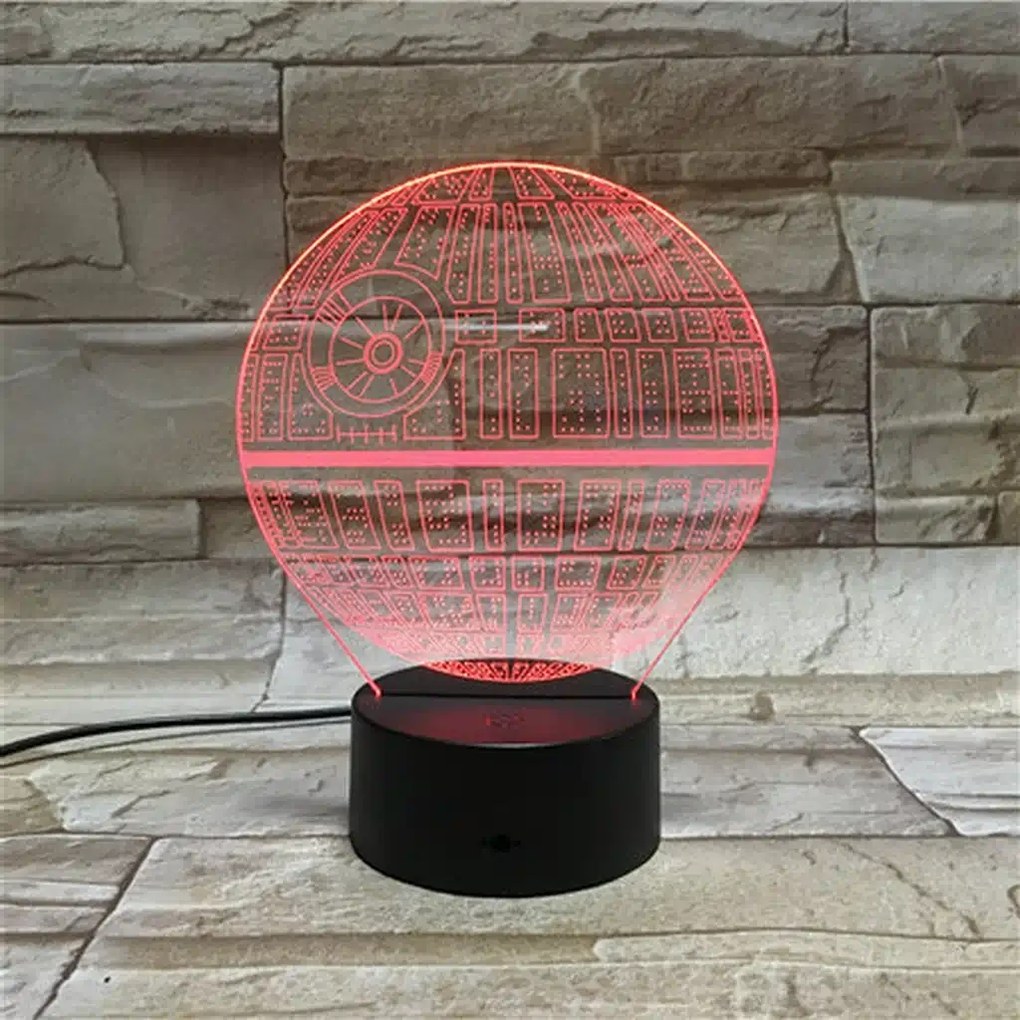 3Dmix 3DL-WD036 – 3D LED nočná lampa - Hviezda smrti (Star Wars) (Wood)