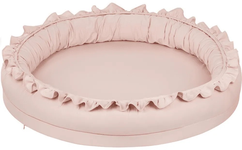 Hniezdo pre deti s volánom púdrovo ružová