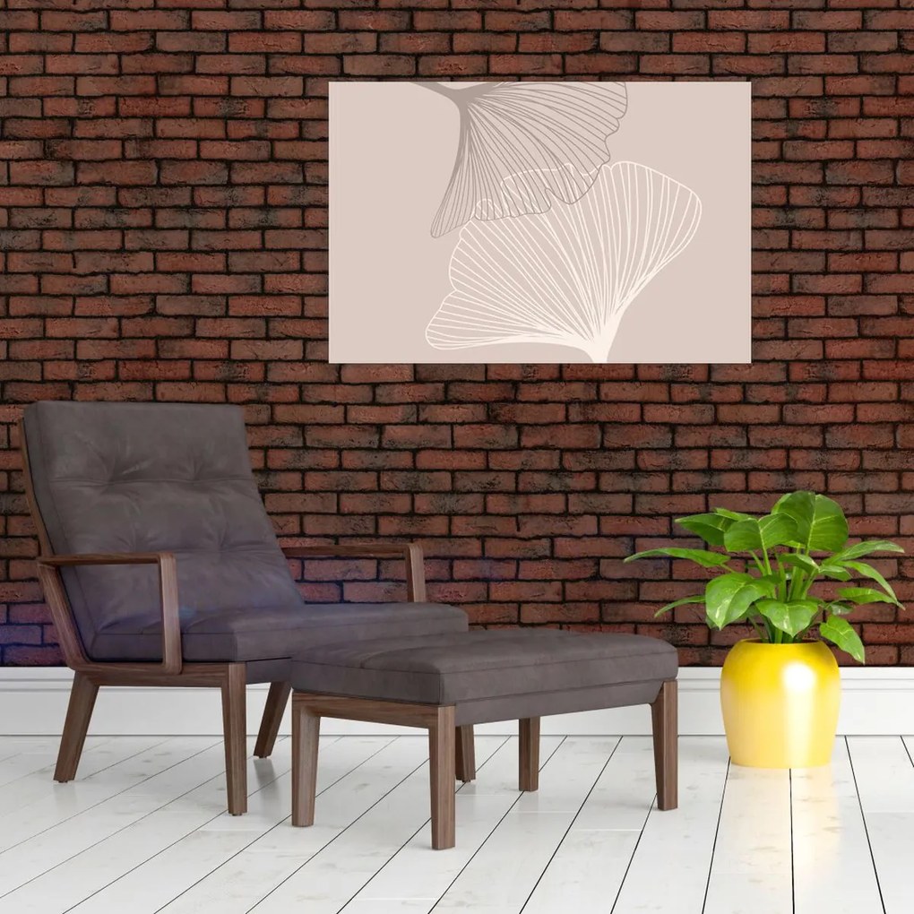 Obraz - Béžové listy N⁰2 (90x60 cm)