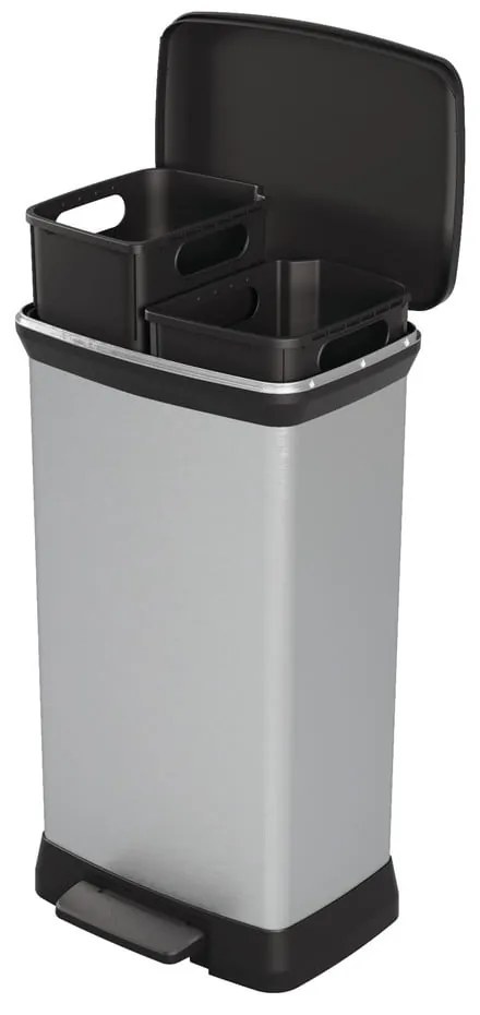 Plastový odpadkový kôš na triedený odpad/pedálový 23+23 l Deco - Curver