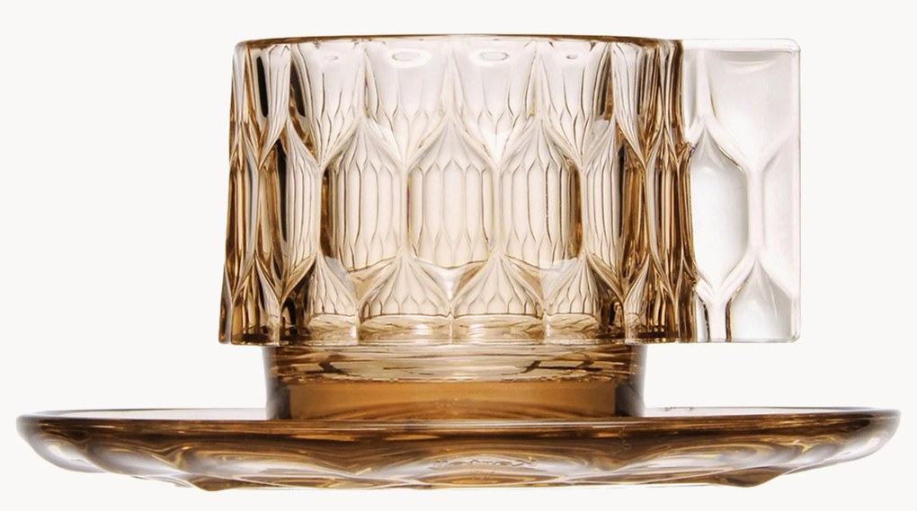 Šálky na kávu's podšálkami so štruktúrovaným vzorom Jellies, 4 ks