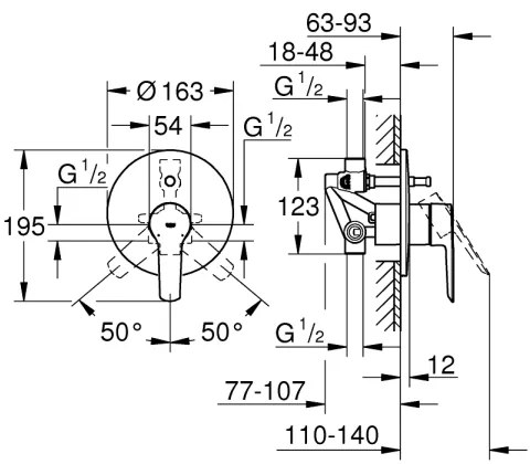 GROHE 23558002 - Vaňová batéria START lesklý chróm
