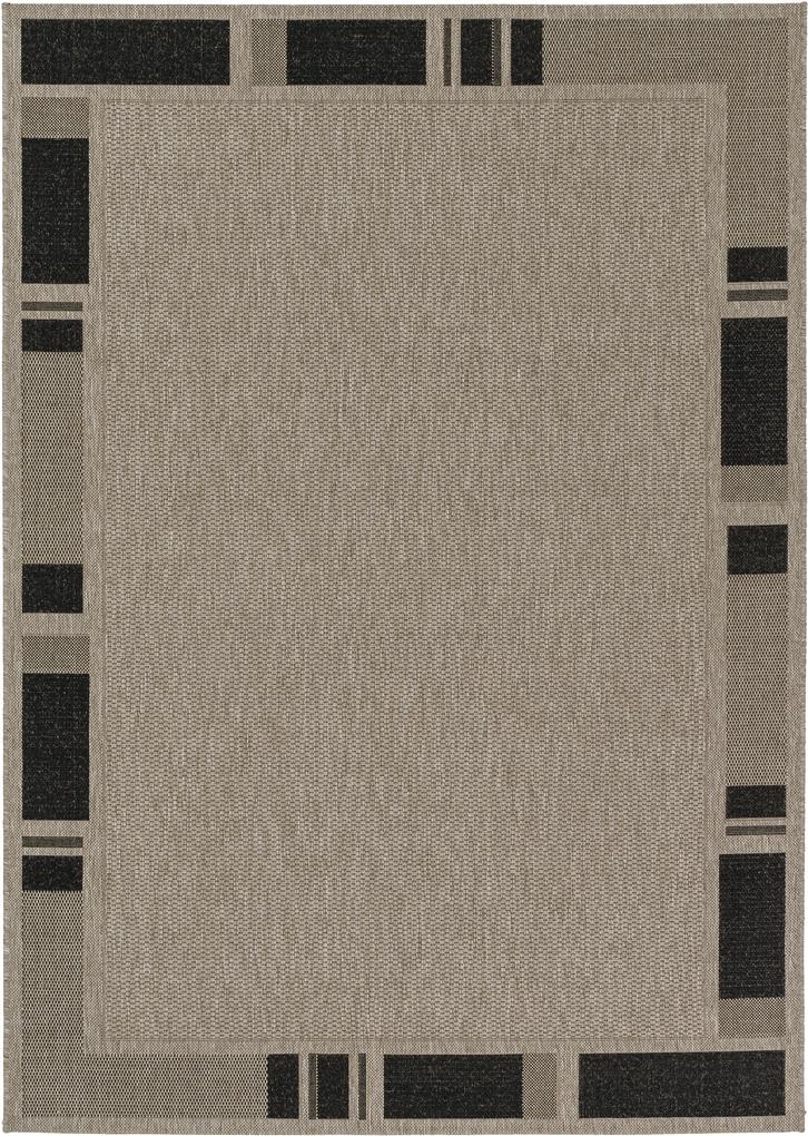 Astra - Golze koberce Kusový koberec Andria 171004 Border Silver/Black - 80x200 cm