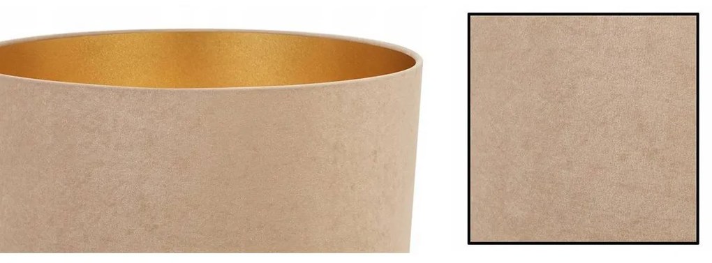 Závesné svietidlo Mediolan, 1x tmavobéžové/zlaté textilné tienidlo, (fi 40cm)