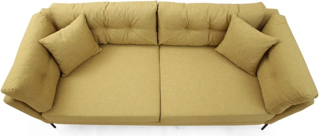 Třímístná pohovka Mapa 214 cm žluto-zelená