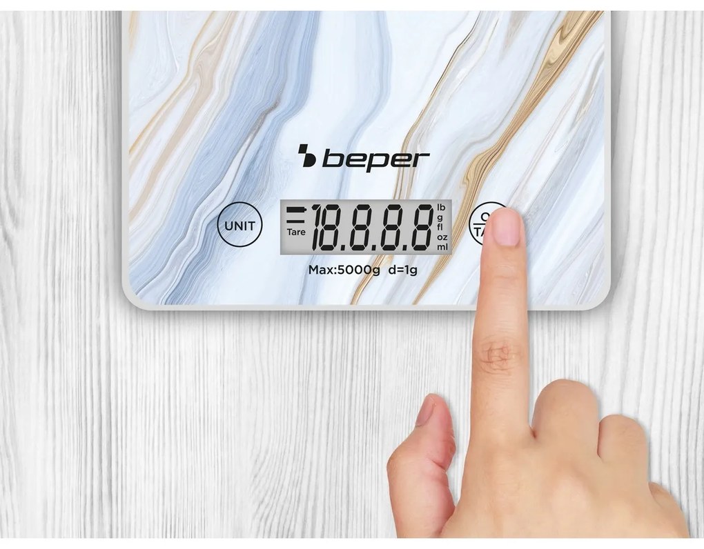 Beper P102BIL001 digitálna kuchynská váha Marble