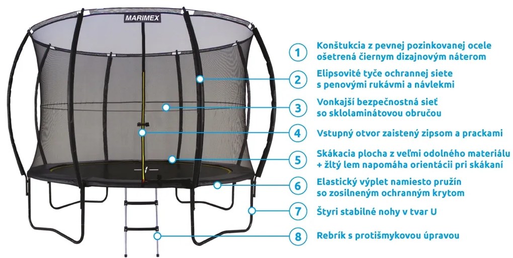 Marimex | Trampolína Marimex Comfort 366 cm + ochranná sieť + schodíky ZADARMO | 19000096