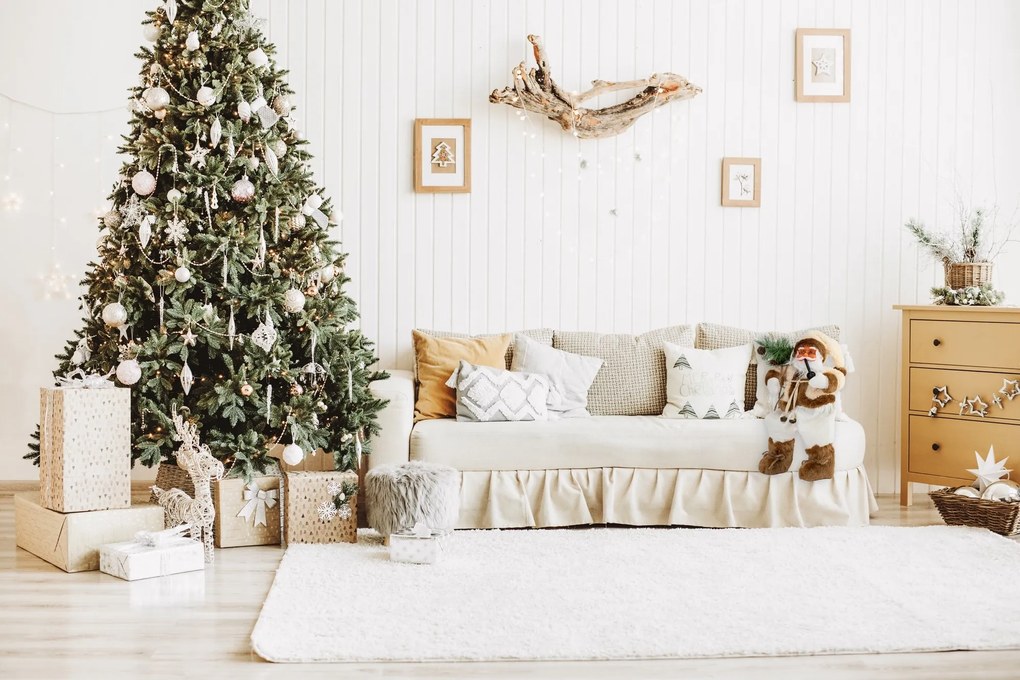 Figúrka Santa Clausa a Mikuláša 44 cm biela