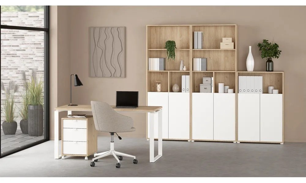 Knižnica v dekore duba v prírodnej farbe 80x124 cm Sign – Tvilum