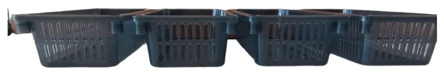 Úložný kôš, box a organizér extra hlboký 50 cm x 20 cm INVA, sivý