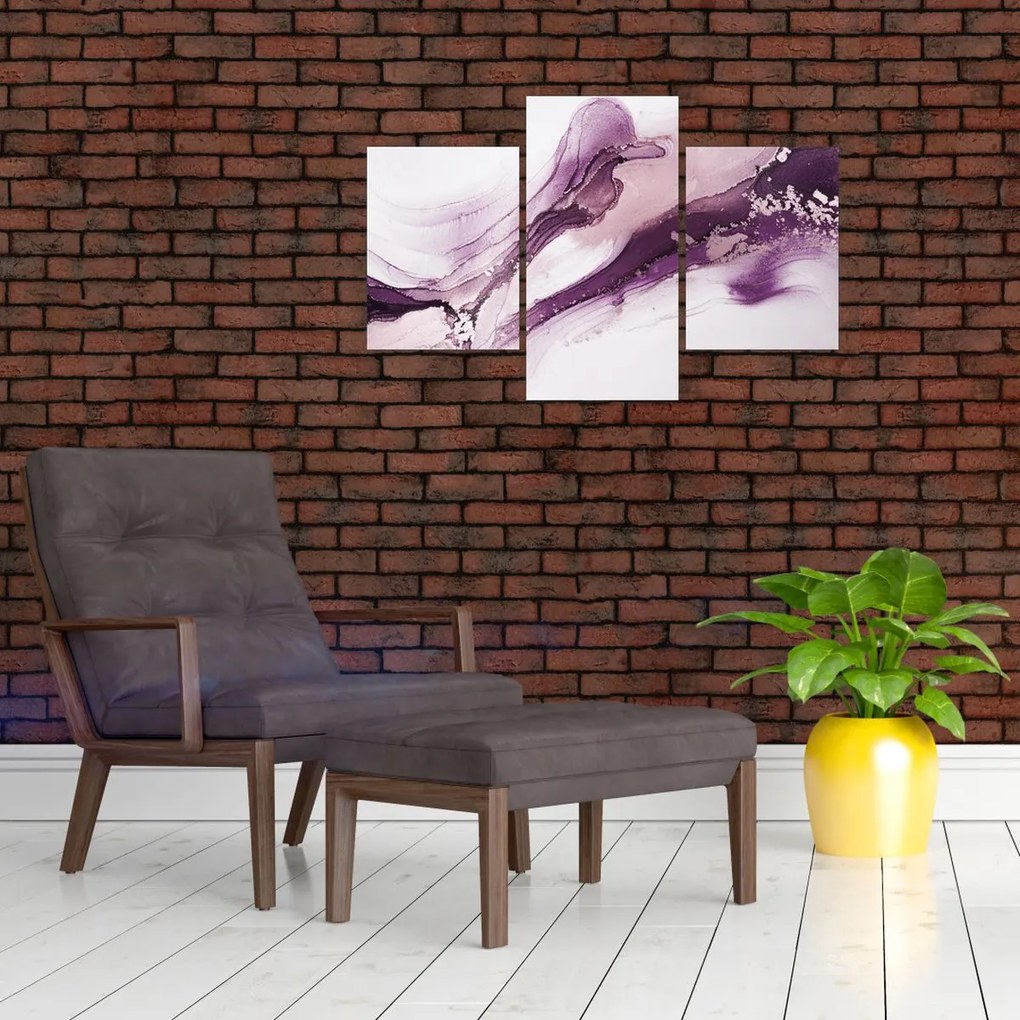 Obraz - Purple fluid art (90x60 cm)