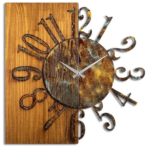 Nástenné hodiny 58x58 cm 1xAA drevo/kov