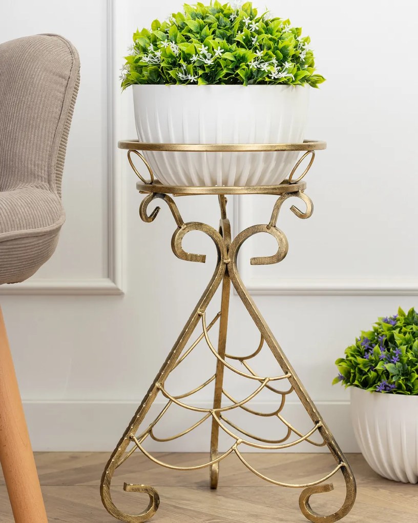 STOJAN NA KVETINÁČ OMRI 50X34,5 CM ZLATÁ